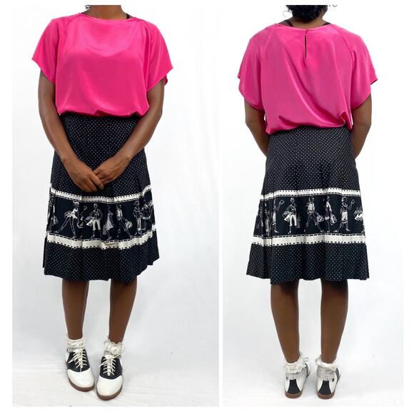 Vintage Hot Pink Mid Century Boxy Drapey Dropped Shoulder Blouse Sz XL - Picture 2 of 7